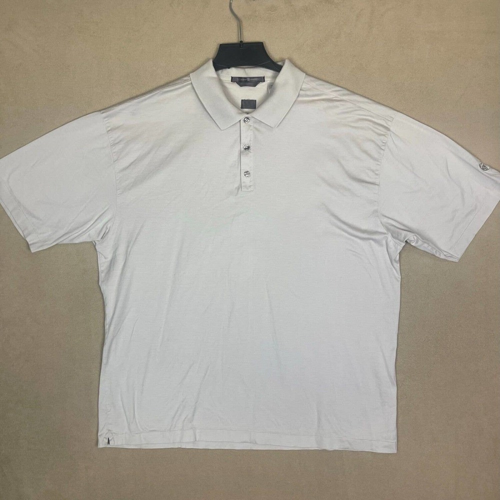 Nike Tiger‎ Woods Collection Golf Polo Shirt Mens XL Off White Regular Fit